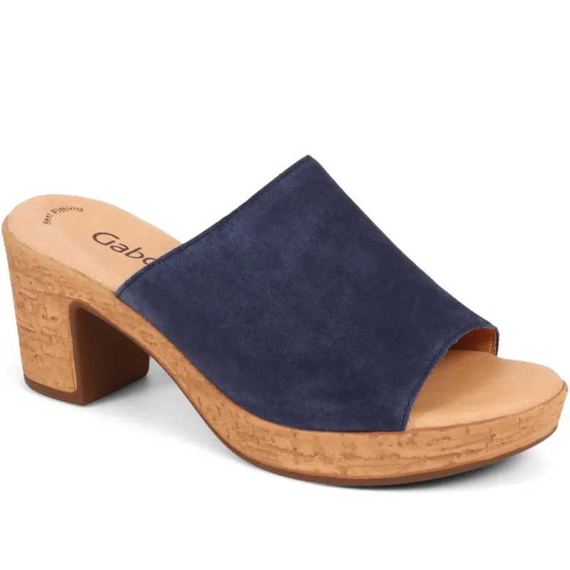 Leather Clog Mules - GAB37514 / 323 532 - Navy sold by Jones Bootmaker