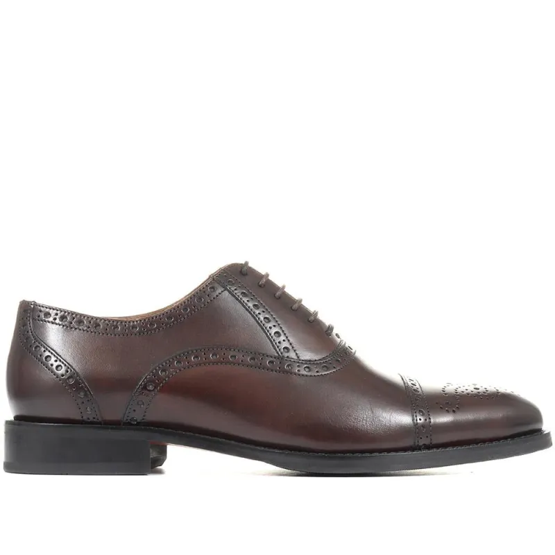 Maynard Leather Oxford Brogues - MAYNARD / 27254364 - Dark Brown sold by Jones Bootmaker