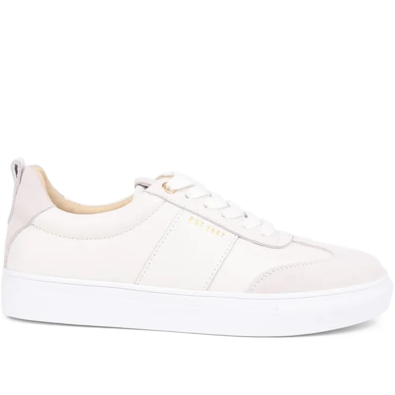 Aspyn Leather Trainers  - ASPYN / 325 132 - White sold by Jones Bootmaker