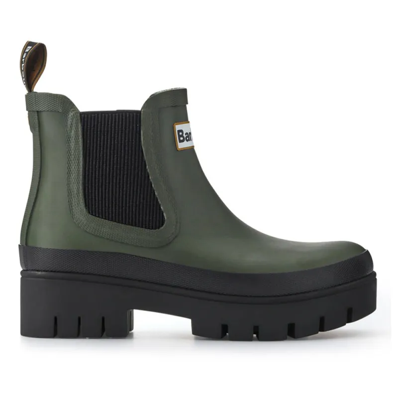 Elasticated Water-Resistant Wellingtons - BARBR41511 / 326 763 - Olive sold by Jones Bootmaker