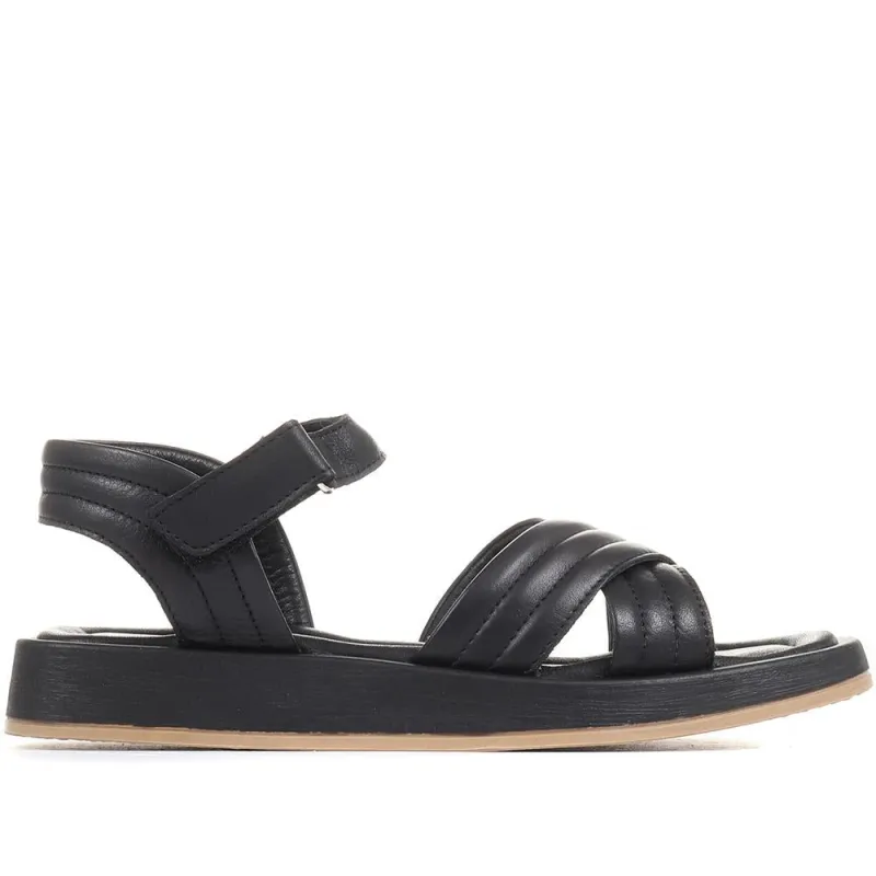Maera Leather Platform Sandals - MAERA / 322 402 - Black sold by Jones Bootmaker