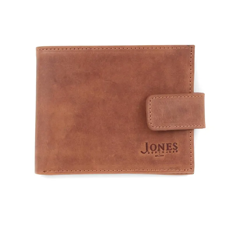 Leather Fold Over Wallet - WALLET3 / 323 794 - Tobacco sold by Jones Bootmaker