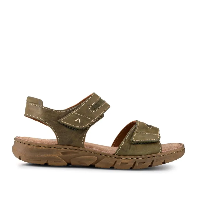 Dual Touch-Fastening Leather Sandals - JOSEF41519 / 327 246 - Green sold by Jones Bootmaker