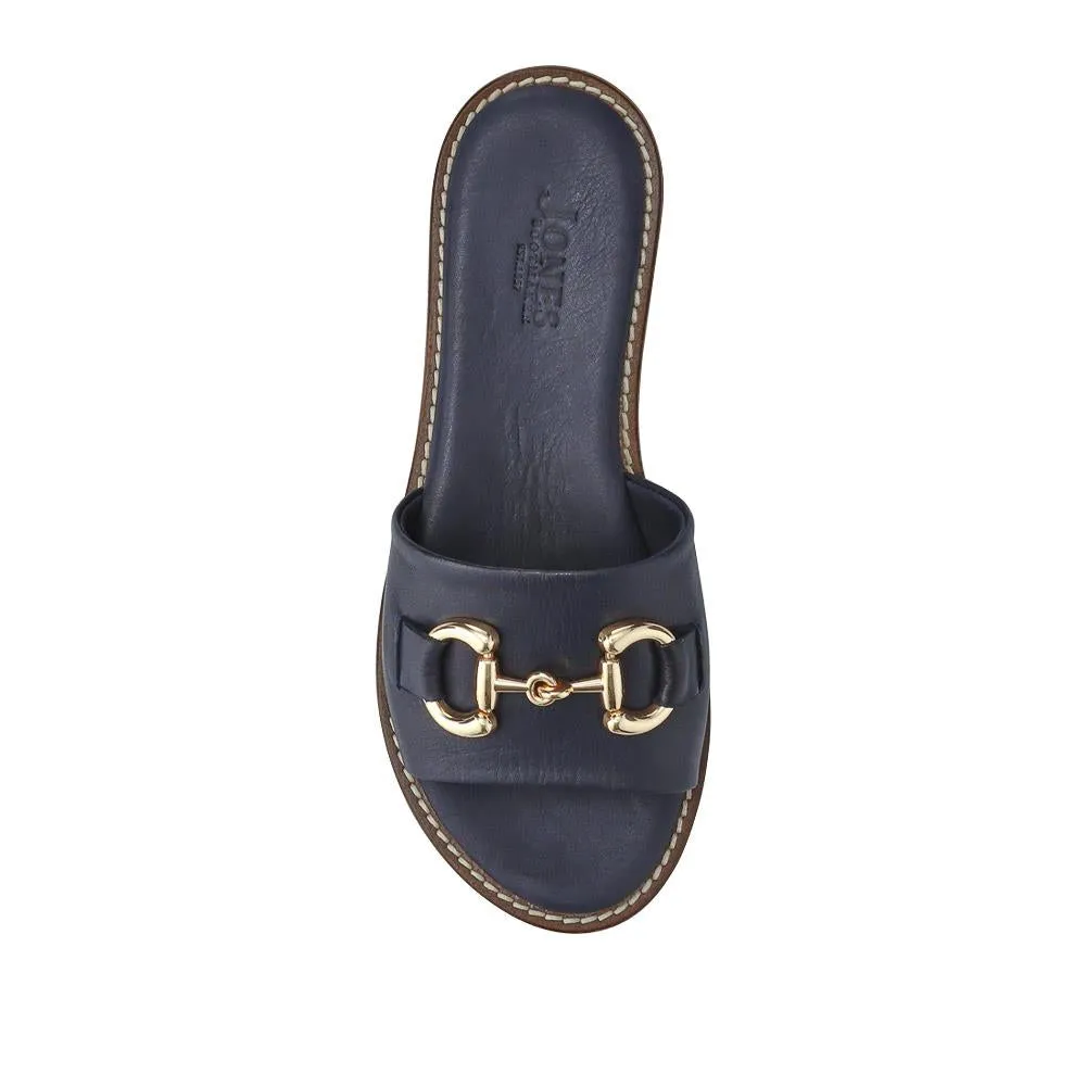Emillina Leather Buckle Mule Sandals - EMILLINA / 323 646 - Navy sold by Jones Bootmaker product image thumbnail 3