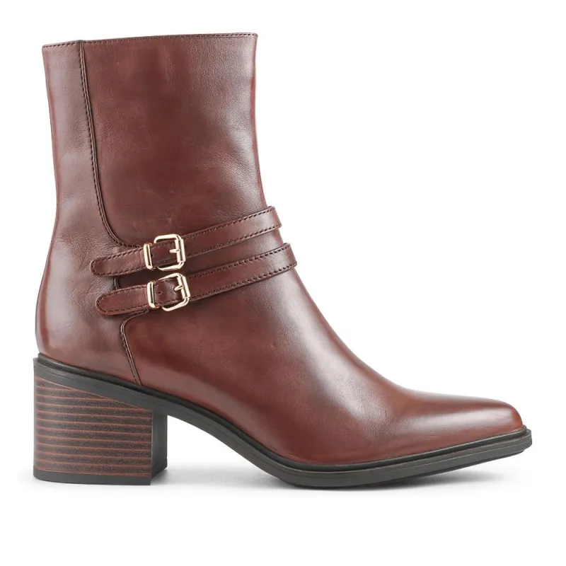 Kaira Smart Leather Ankle Boots - KAIRA / 328 021 - Dark Brown sold by Jones Bootmaker
