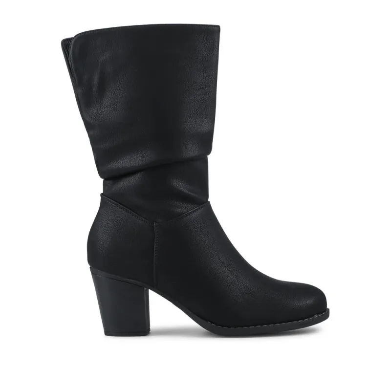 Block Heel Long Boots - SANYI42025 / 328 483 - Black sold by Jones Bootmaker
