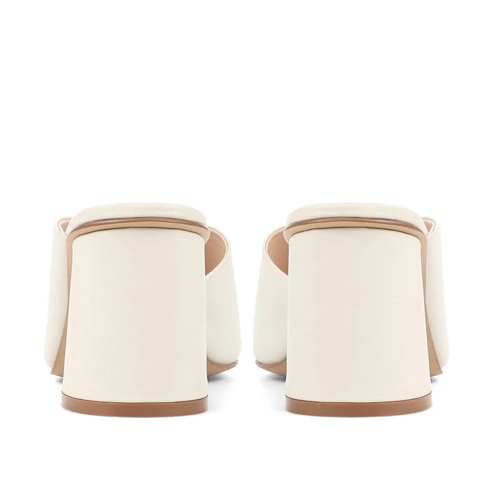 Lisetta Heeled Mules - LISETTA / 323 347 - Cream sold by Jones Bootmaker product image thumbnail 3