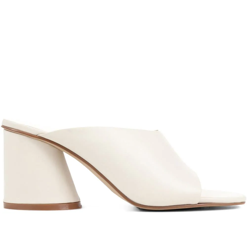 Lisetta Heeled Mules - LISETTA / 323 347 - Cream sold by Jones Bootmaker