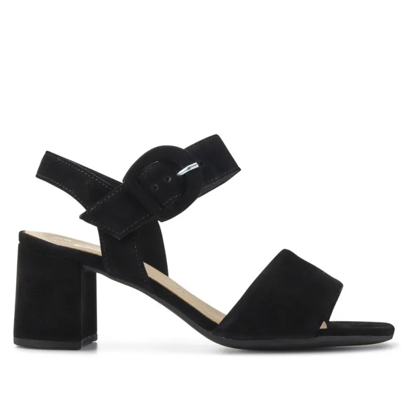 Kooky Suede Mid-High Block Heels - GAB35531 / 322 035 - Black sold by Jones Bootmaker