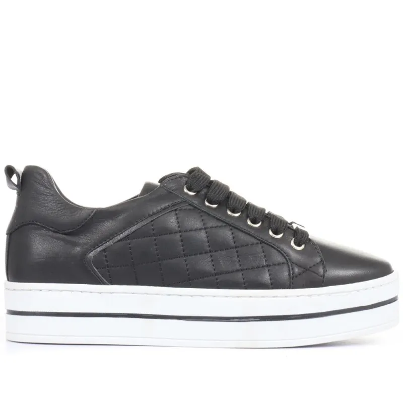 Arielle Leather Trainers - ARIELLE / 320 231 - Black sold by Jones Bootmaker