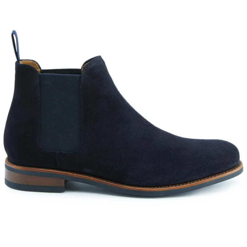 Bayridge Leather Chelsea Boots - BAYRIDGE2 / 324 403 - Navy Suede sold by Jones Bootmaker