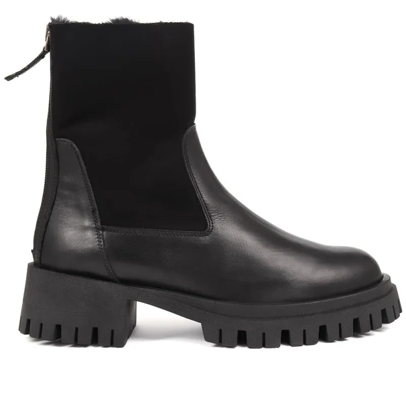 Leonarda Heeled Ankle Boots - LEONARDA / 324 365 - Black sold by Jones Bootmaker