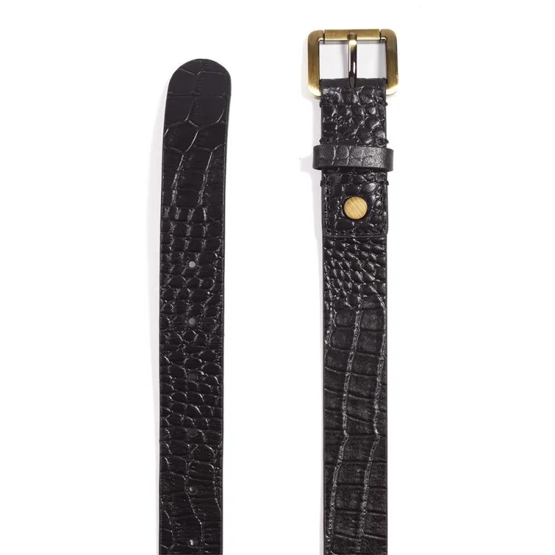 Leather Belt - ODETTA / 324 595 - Black Croc sold by Jones Bootmaker