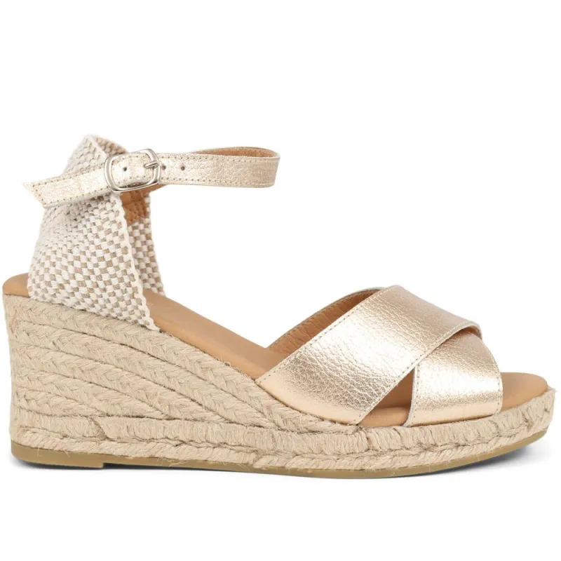 Raelie Espadrille Wedges   - RAELIE / 325 423 - Gold sold by Jones Bootmaker