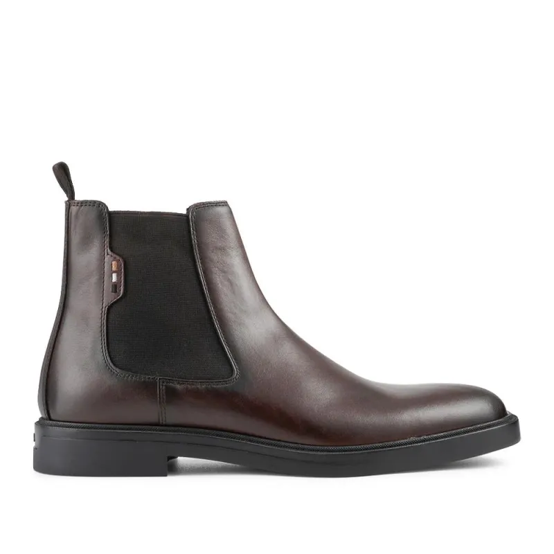 Hugo Boss Leather Chelsea Boots - HUGO42504 / 327 810 - Dark Brown sold by Jones Bootmaker