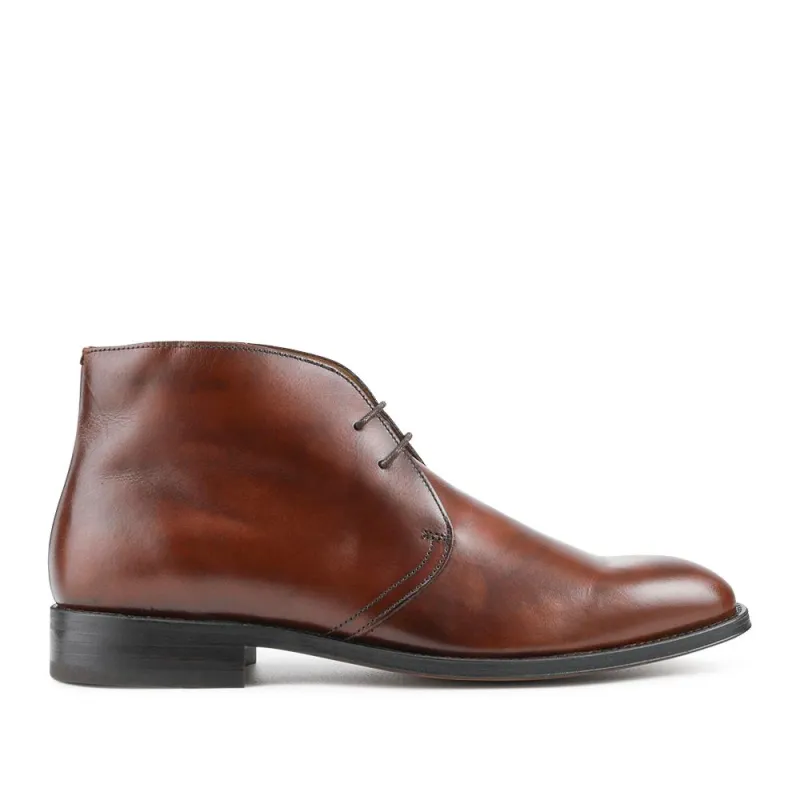 Campbell Blake Stitched Suede Desert Boots - CAMPBELL / 321 132 - Cognac sold by Jones Bootmaker