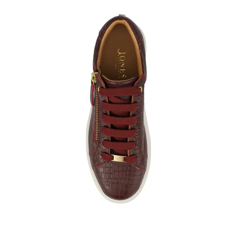 Amaliada Leather Platform Trainers - AMALIADA / 325 316 - Burgundy Croc sold by Jones Bootmaker product image thumbnail 4