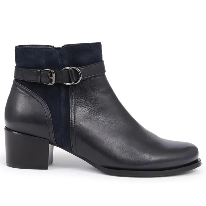 Sarina Heeled Ankle Boots - SARINA / 324 527 - Navy sold by Jones Bootmaker