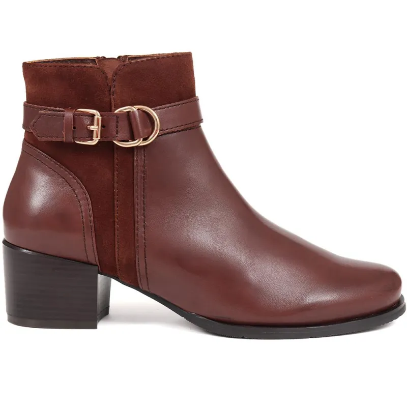 Sarina Heeled Ankle Boots - SARINA / 324 527 - Brown sold by Jones Bootmaker