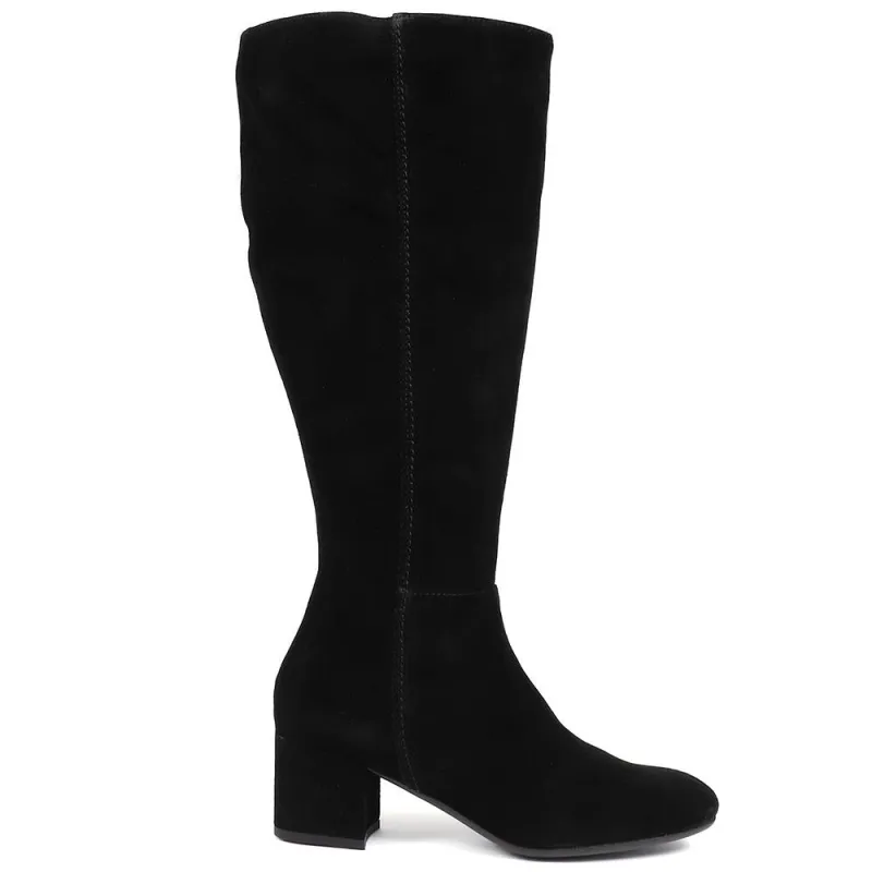 Lou LouR Regular Calf Knee-High Suede Boots - LOULOUR / 324 364 - Black sold by Jones Bootmaker