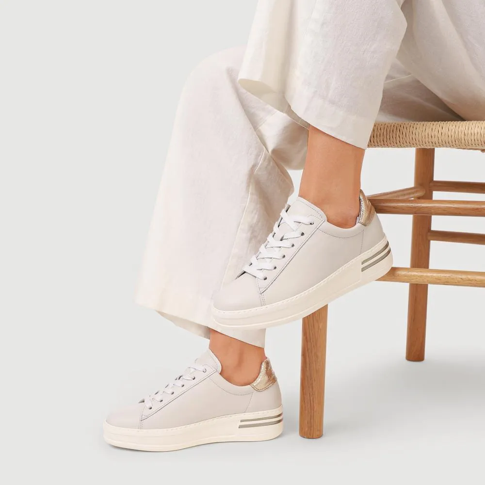 Keystone Gabor Leather Lace-Up Chunky Trainers - GAB41504 / 326 981 - White Metallic sold by Jones Bootmaker product image thumbnail 5