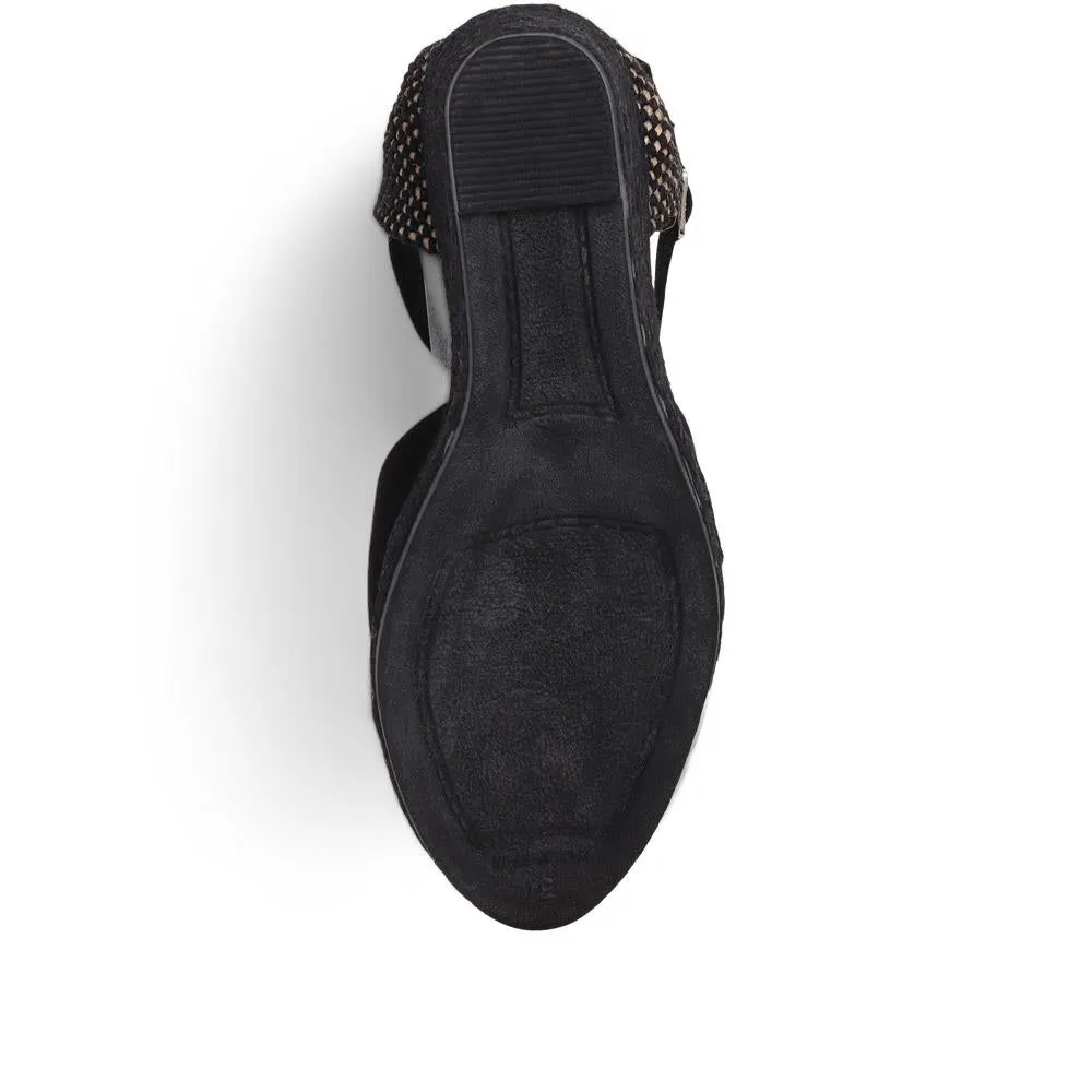 Arabella Wedge Sandals - ARABELLA / 320 169 - Black Suede sold by Jones Bootmaker product image thumbnail 4