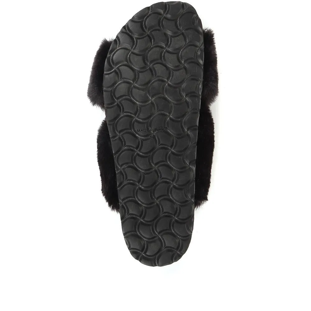 Totto Faux Fur Slider Slippers - TOTTO / 321 669 - Black sold by Jones Bootmaker product image thumbnail 4