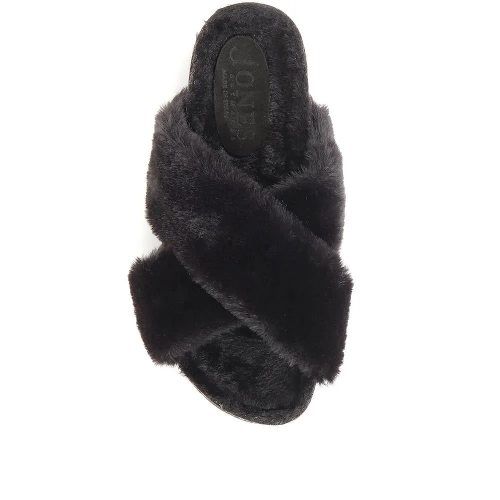 Totto Faux Fur Slider Slippers - TOTTO / 321 669 - Black sold by Jones Bootmaker product image thumbnail 5