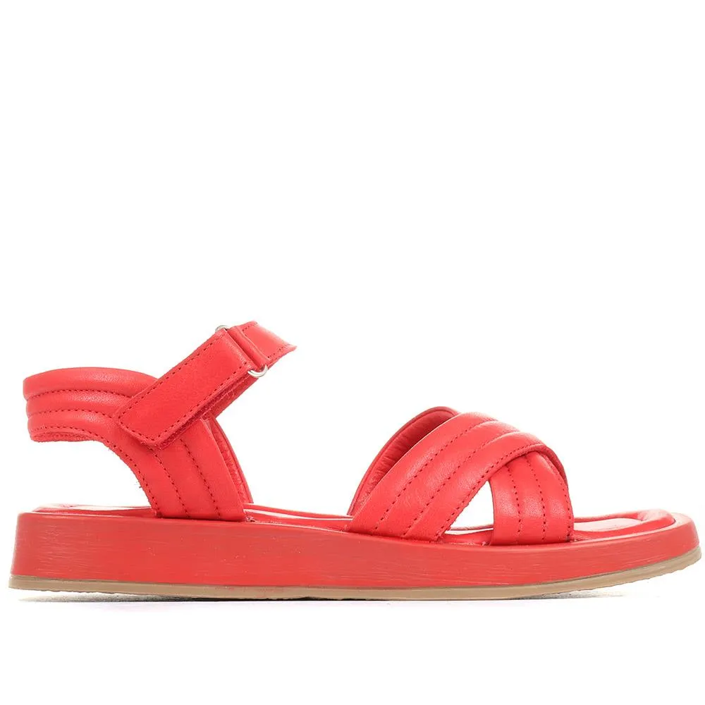 Maera Leather Platform Sandals - MAERA / 322 402 - Red sold by Jones Bootmaker