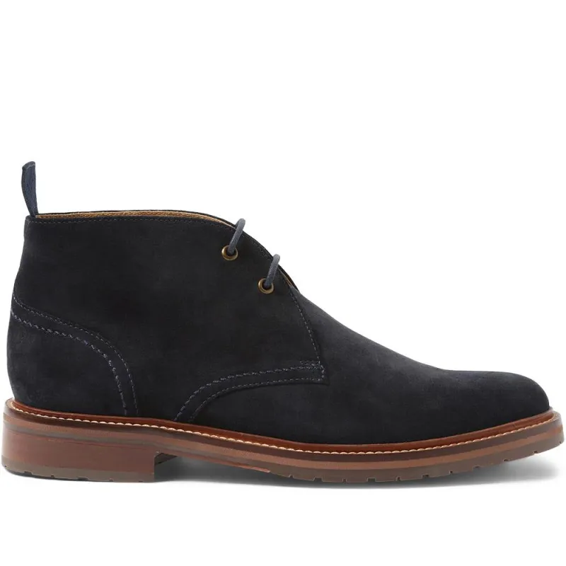 Evesham Leather Chukka Boots - EVESHAM / 322 921 - Navy Suede sold by Jones Bootmaker