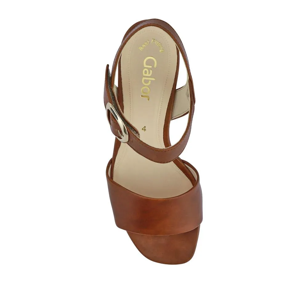 Kruger Smart Leather Block-Heeled Sandals - GAB41516 / 327 010 - Camel sold by Jones Bootmaker product image thumbnail 4