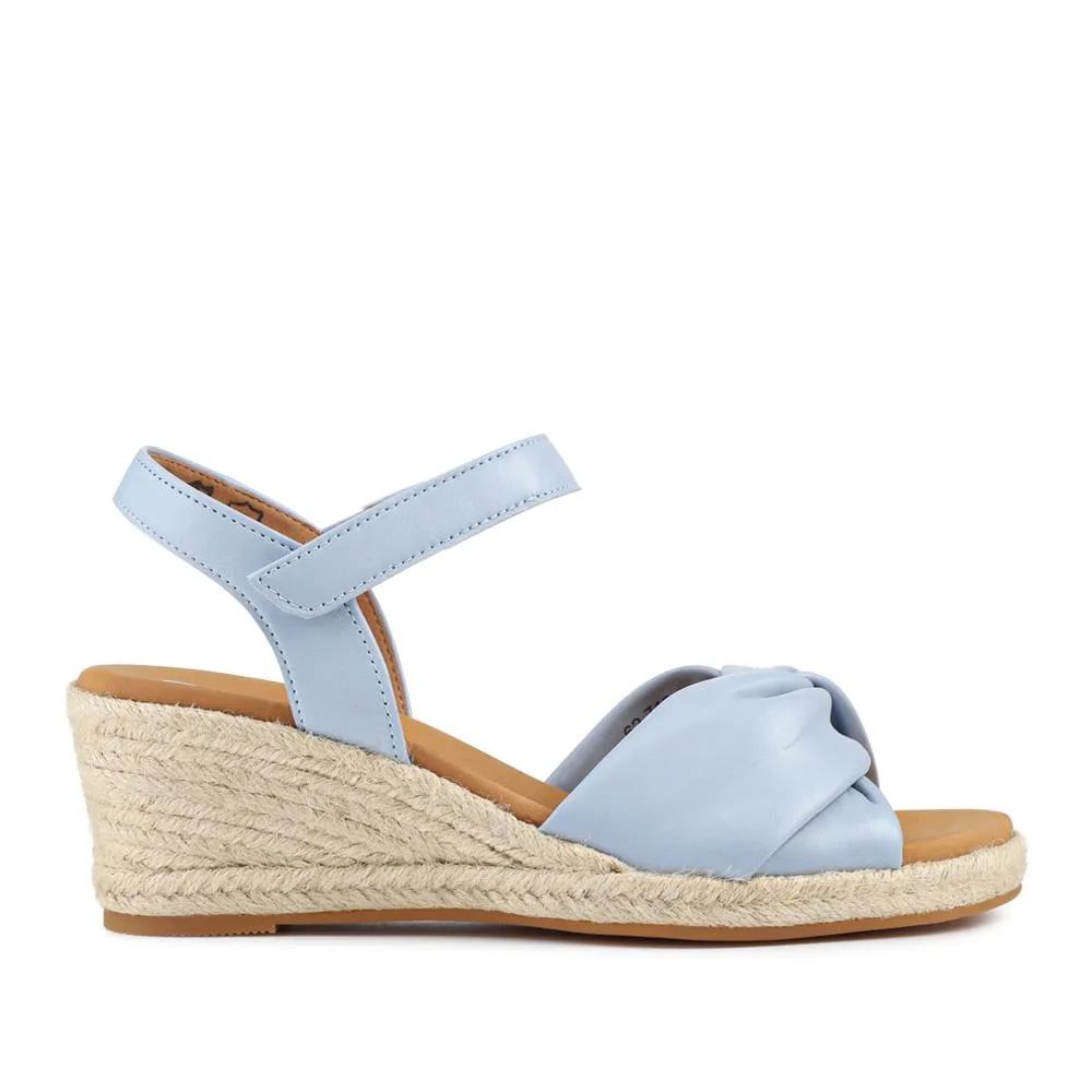 Moon Gabor Leather Wedge-Heel Espadrilles - GAB41505 / 326 987 - Pale Blue sold by Jones Bootmaker