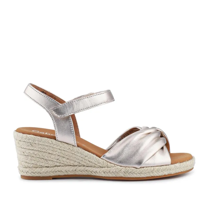 Moon Gabor Leather Wedge-Heel Espadrilles - GAB41505 / 326 987 - Metallic sold by Jones Bootmaker