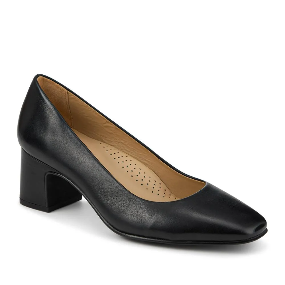 Zadie Wide-Fit Smart Leather Court Shoes - ZADIEWIDE / 328 607 - Black Leather sold by Jones Bootmaker product image thumbnail 2