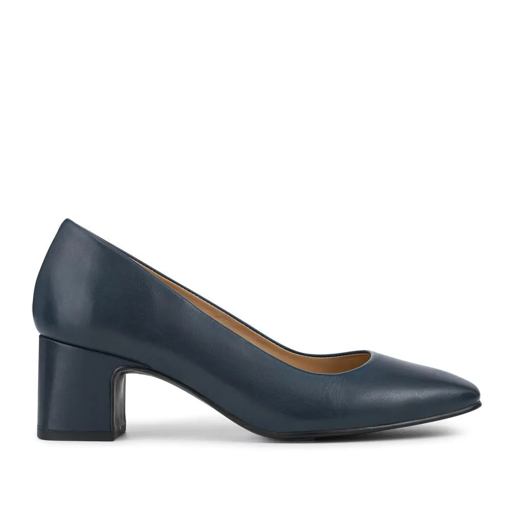Zadie Wide-Fit Smart Leather Court Shoes - ZADIEWIDE / 328 607 - Navy Leather sold by Jones Bootmaker product image thumbnail 3