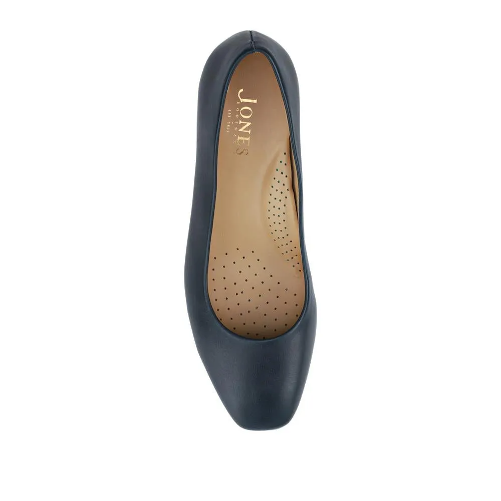 Zadie Wide-Fit Smart Leather Court Shoes - ZADIEWIDE / 328 607 - Navy Leather sold by Jones Bootmaker product image thumbnail 4