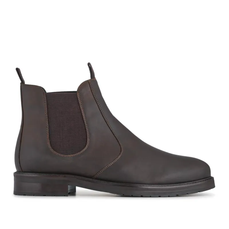 Emile Wide Fit Leather Slip-On Boots - EMILE / 327 902 - Dark Brown sold by Jones Bootmaker