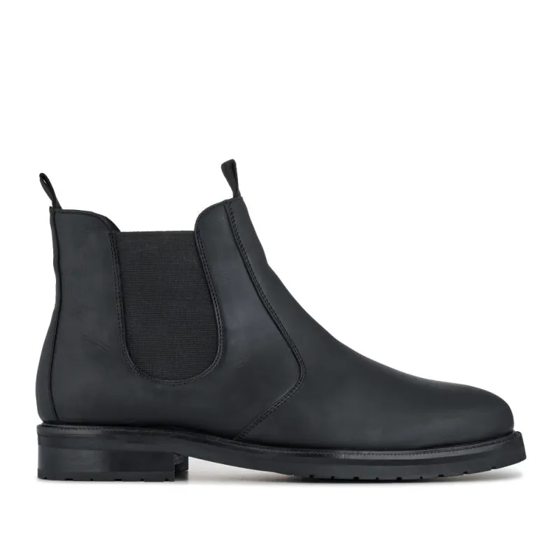 Emile Wide Fit Leather Slip-On Boots - EMILE / 327 902 - Black sold by Jones Bootmaker