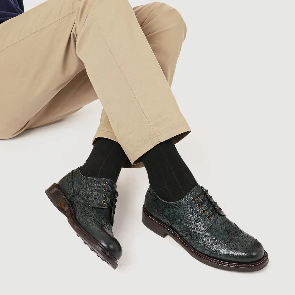 Bushwick1 Goodyear Welted Leather Brogues - BUSHWICK1 / null - Green Grain sold by Jones Bootmaker product image thumbnail 5