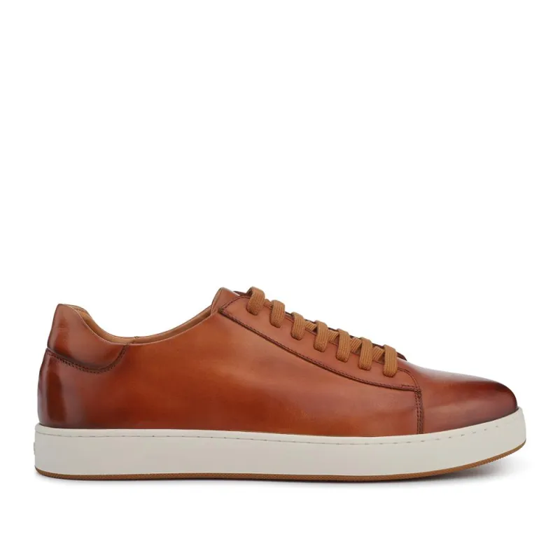 Simone Wide-Fit Leather Trainers - SIMEONE / 328 099 - Tan sold by Jones Bootmaker