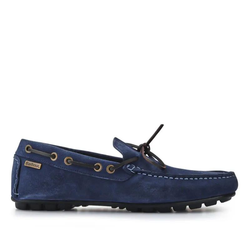 Leather Slip-On Moccasins - BARBR41501 / 327 360 - Navy Suede sold by Jones Bootmaker