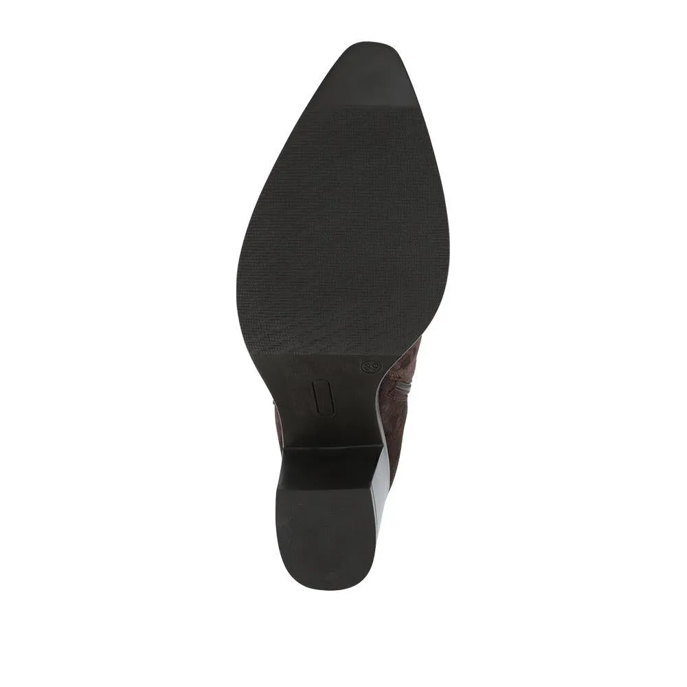 Cagliari Extra Slim Calf Fit Knee-High Boots - CAGLIARIXS / 321 244 - Chocolate Suede sold by Jones Bootmaker product image thumbnail 4