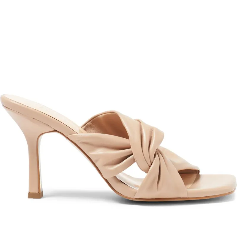 Leather Mule Heels - BLAKELY / 324 026 - Nude sold by Jones Bootmaker