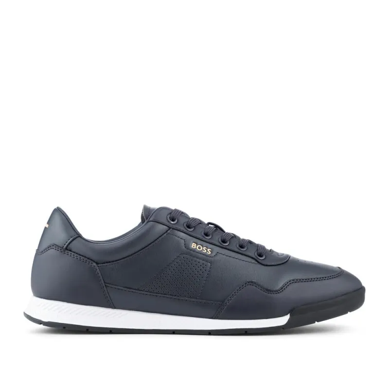Hugo Boss Leather OrthoLite Trainers - HUGO41508 / 327 626 - Navy sold by Jones Bootmaker