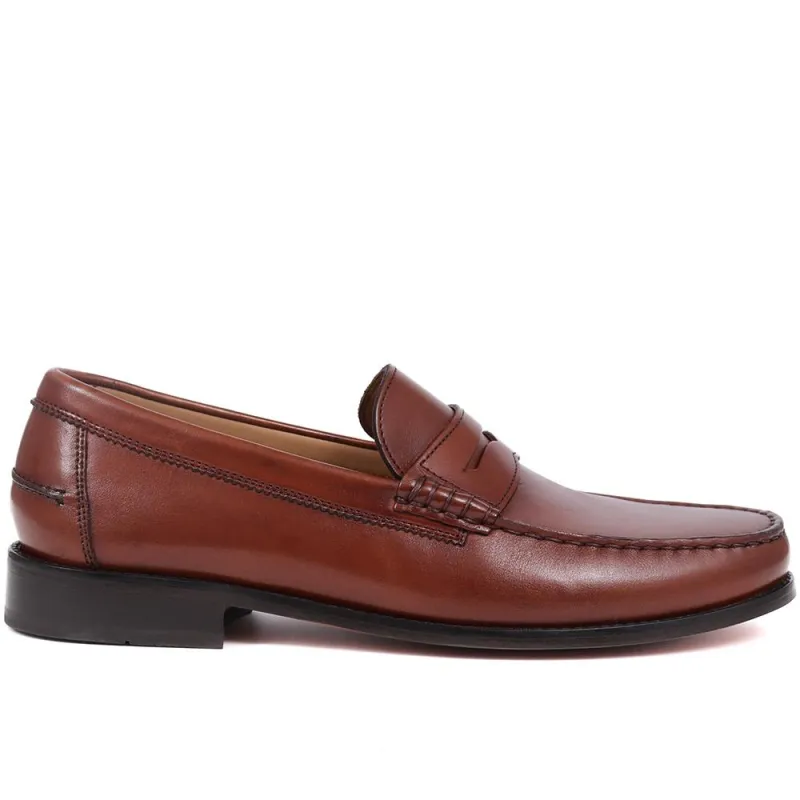 Rivers Leather Penny Loafers - RIVERS / 321 662 - Chestnut sold by Jones Bootmaker