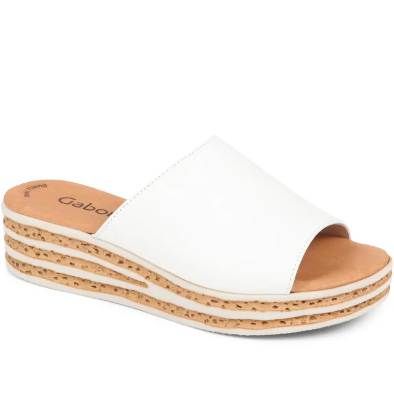 Leather Slip On Sandals - GAB37508 / 323 539 - White sold by Jones Bootmaker
