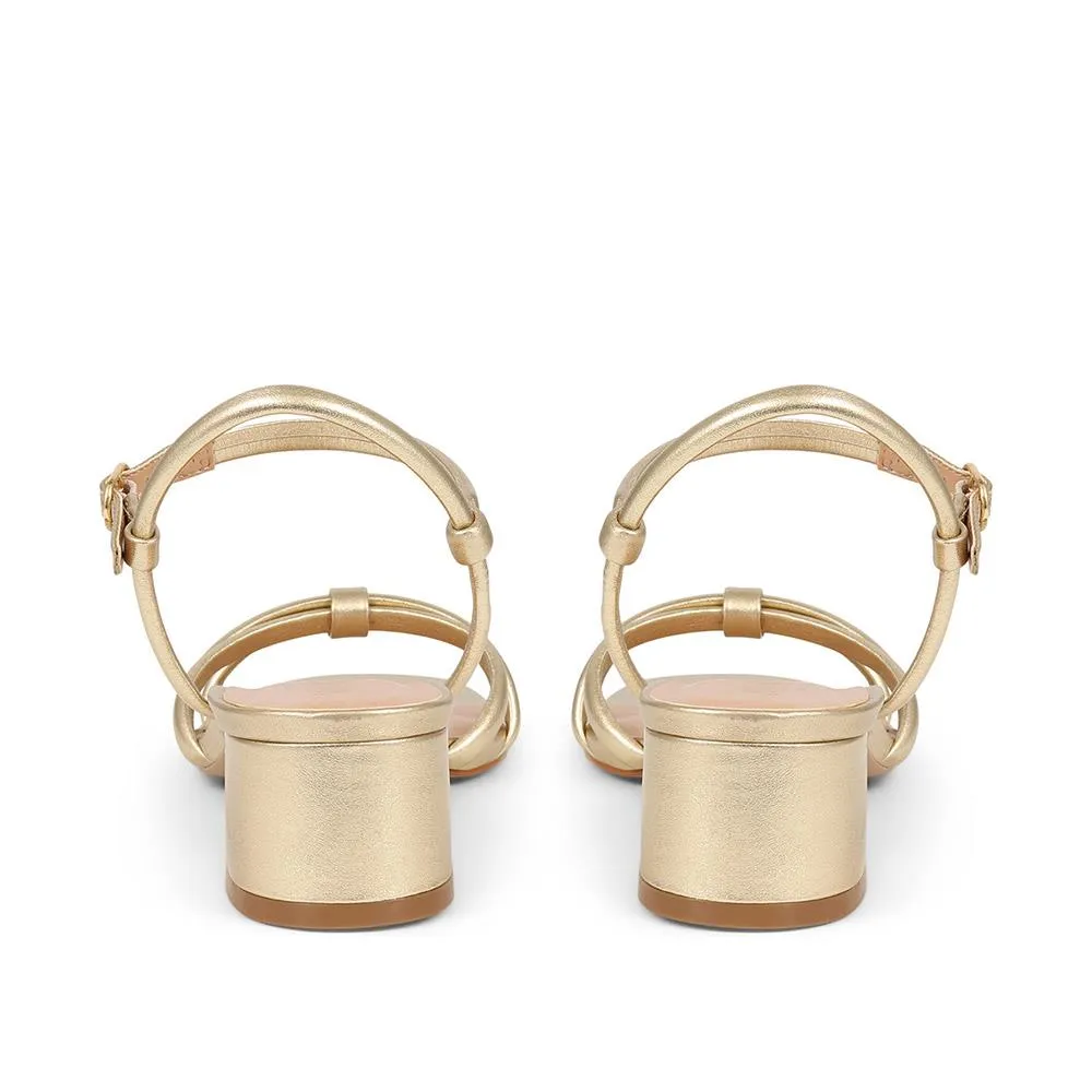 Hollie Heeled Leather Sandals - HOLLIE / 325 220 - Gold sold by Jones Bootmaker product image thumbnail 3