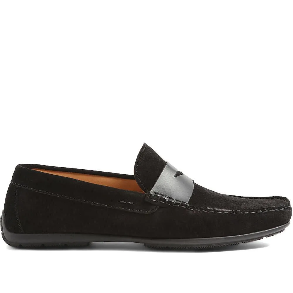 Pierson Suede Leather Loafers - PIERSON / 320 159 - Black Suede sold by Jones Bootmaker
