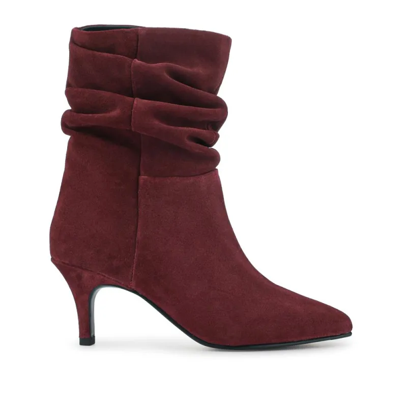 Kathryn Slouch Leather Ankle Boots - KATHRYN / 328 085 - Burgundy sold by Jones Bootmaker
