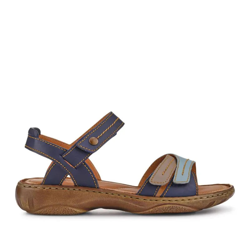 Leather Touch-Fasten Sandals - JOSEF41516 / 327 244 - Navy Multi sold by Jones Bootmaker